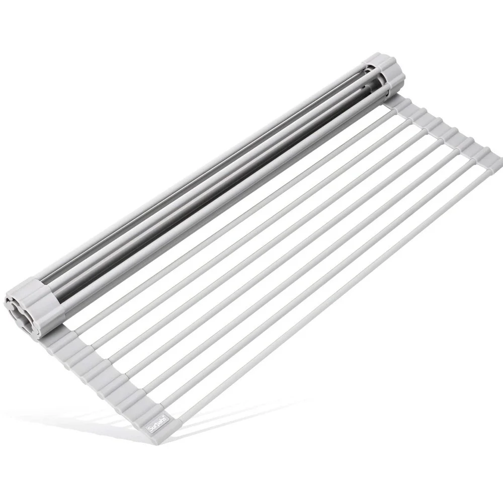 Surpahs Roll-Up‎ Dish Drying Rack, Warm Gray, 17.5